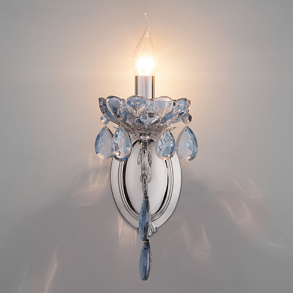 Настенное бра Escada 10109/1 хром/лазурный хрусталь Strotskis