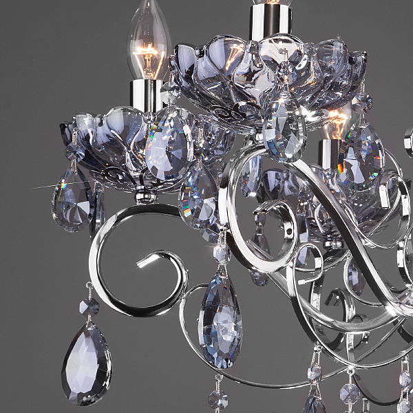 Подвесная люстра Escada 10109/6 хром/лазурный хрусталь Strotskis