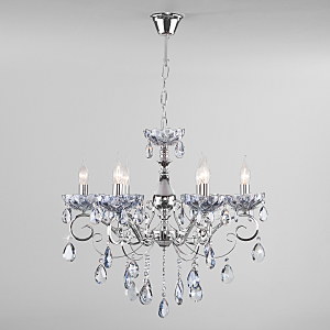 Подвесная люстра Escada 10109/6 хром/лазурный хрусталь Strotskis