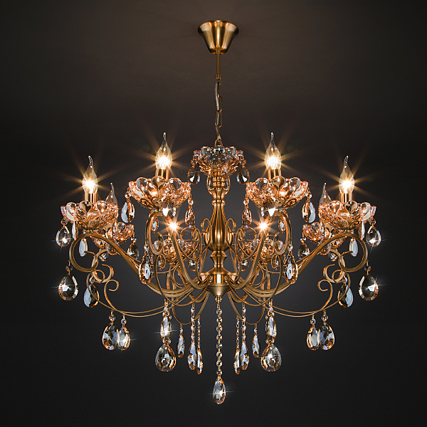 Подвесная люстра Escada 10109/8 бронза/тонированный хрусталь Strotskis