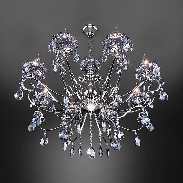 Подвесная люстра Escada 10109/8 хром/лазурный хрусталь Strotskis