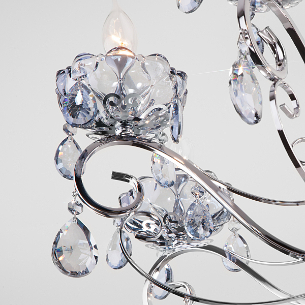 Подвесная люстра Escada 10109/8 хром/лазурный хрусталь Strotskis