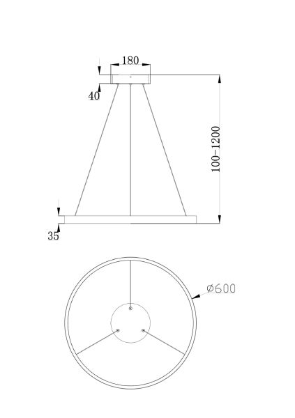 Подвесная люстра Rim MOD058PL-L32BS4K