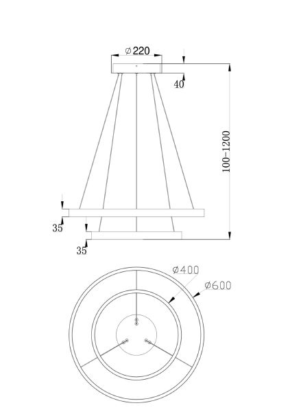 Подвесная люстра Rim MOD058PL-L55W4K
