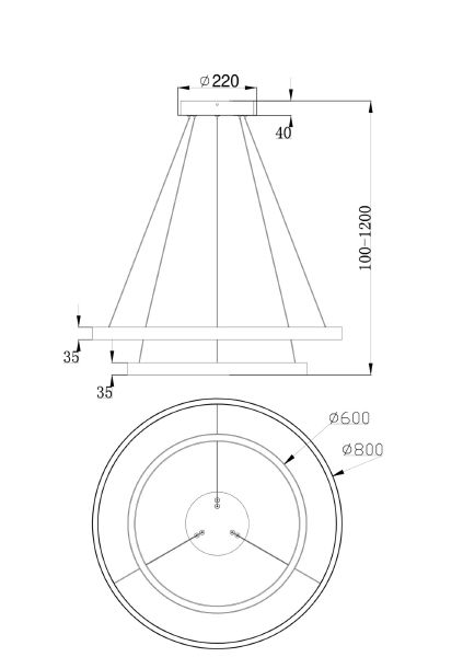 Подвесная люстра Rim MOD058PL-L74BS4K