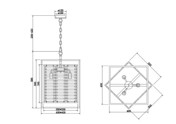 Подвесная люстра Tening MOD060PL-04G