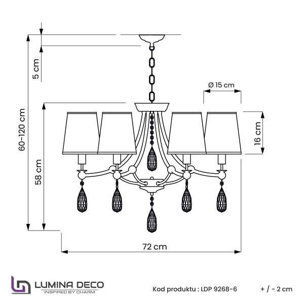 Подвесная люстра Dominni LDP 9268-6 GD