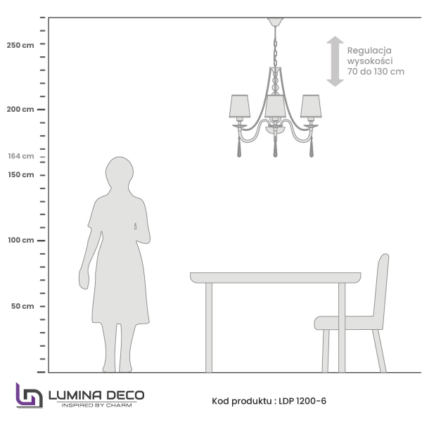 Подвесная люстра Fabione LDP 1200-6 F.GD