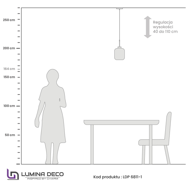 Светильник подвесной Alacosmo LDP 6811-1 GD