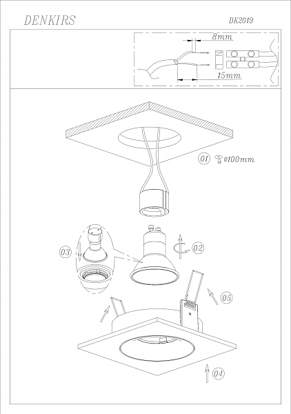 Встраиваемый светильник Dk2019 DK2019-WH