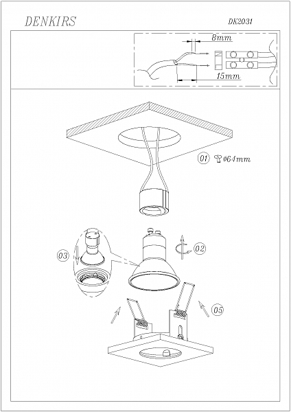 Встраиваемый светильник Dk2031 DK2031-BK
