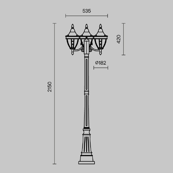 Столб фонарный уличный Rivoli O026FL-03B