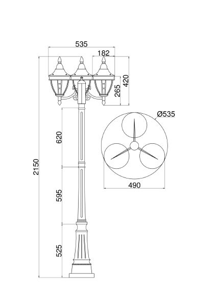 Столб фонарный уличный Rivoli O026FL-03B