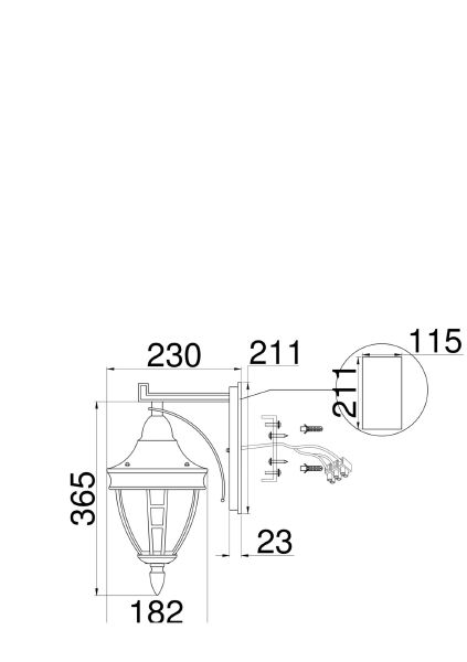 Уличный настенный светильник Rivoli O027WL-01B