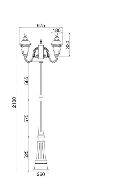 Столб фонарный уличный Goiri O028FL-03BZ