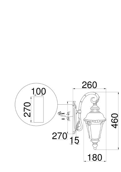 Уличный настенный светильник Goiri O029WL-01BZ