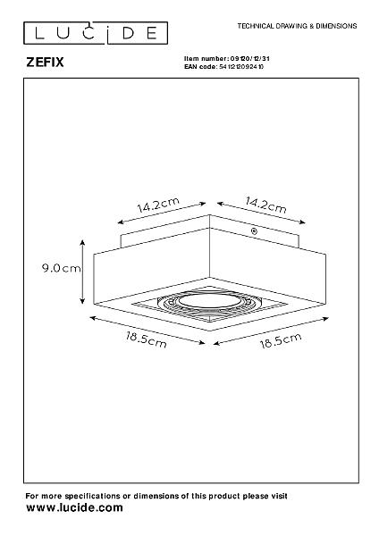 Накладной светильник Zefix 09120/12/31