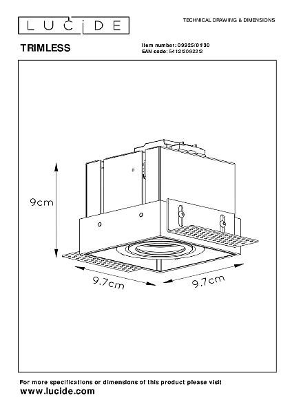 Встраиваемый светильник Trimless 09925/01/30