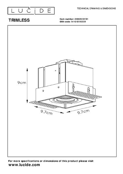 Встраиваемый светильник Trimless 09925/01/31