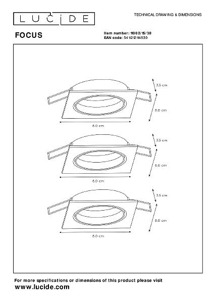 Встраиваемый светильник Focus 11002/15/30
