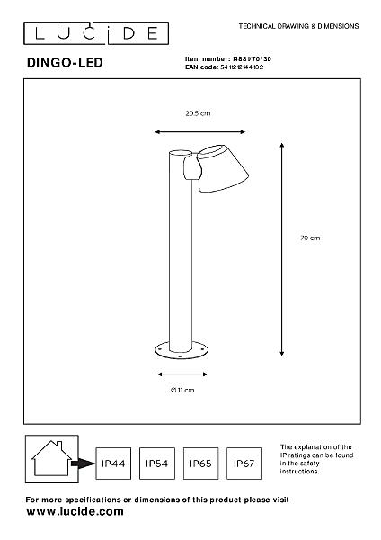Уличный наземный светильник Dingo-Led 14881/70/30