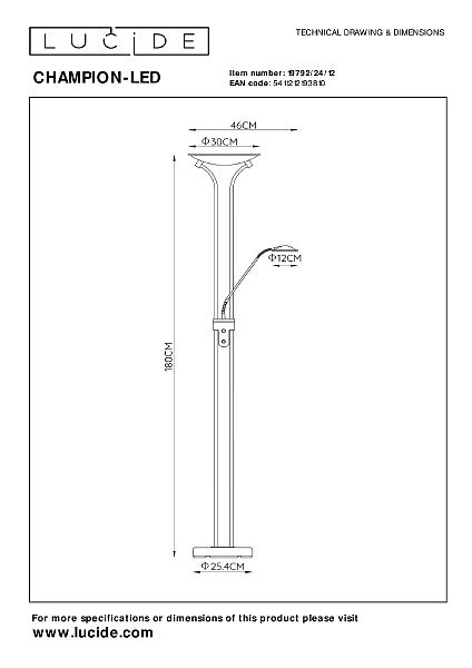 Торшер Champion-Led 19792/24/12