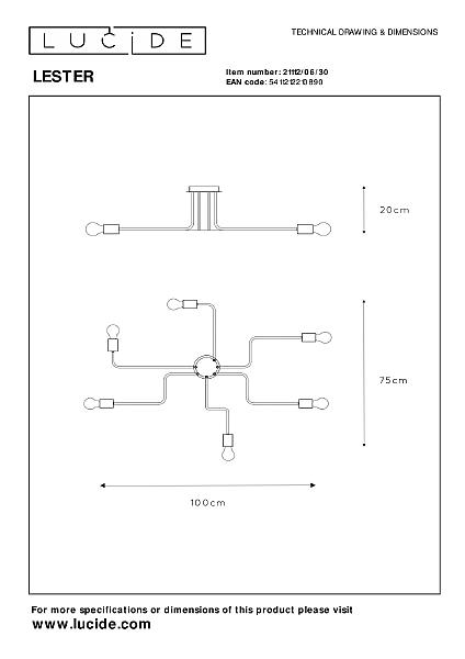 Потолочная люстра Lester 21112/06/30
