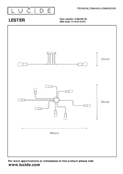 Потолочная люстра Lester 21112/08/30