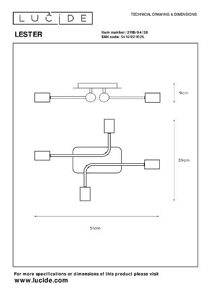 Потолочная люстра Lester 21118/04/30
