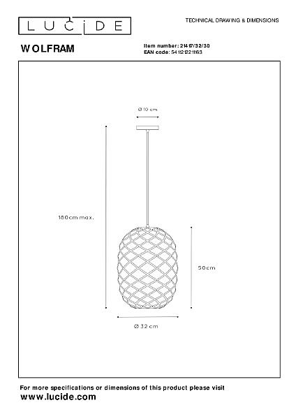 Светильник подвесной Wolfram 21417/32/30