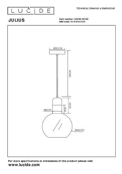 Светильник подвесной Julius 34438/40/65