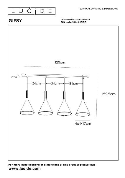 Светильник подвесной Gipsy 35410/04/30
