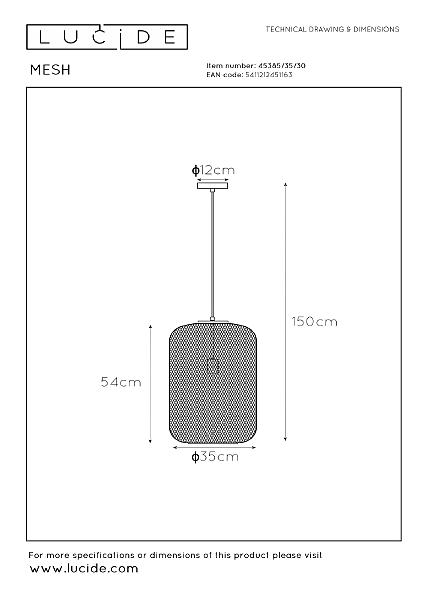Светильник подвесной Mesh 45385/35/30