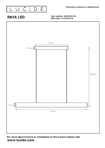 Светильник подвесной Raya Led 45455/50/30