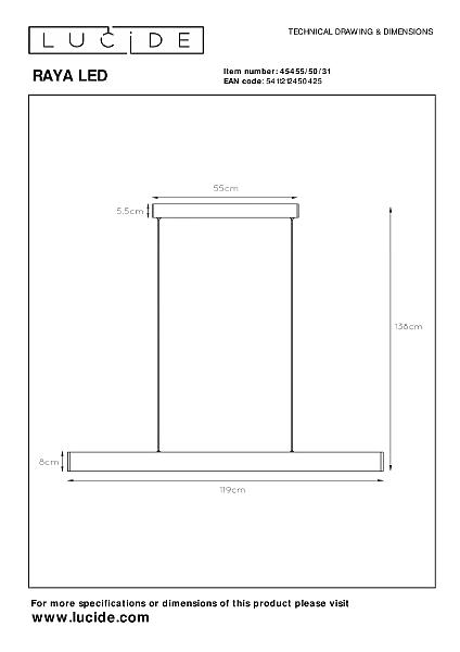 Светильник подвесной Raya Led 45455/50/31
