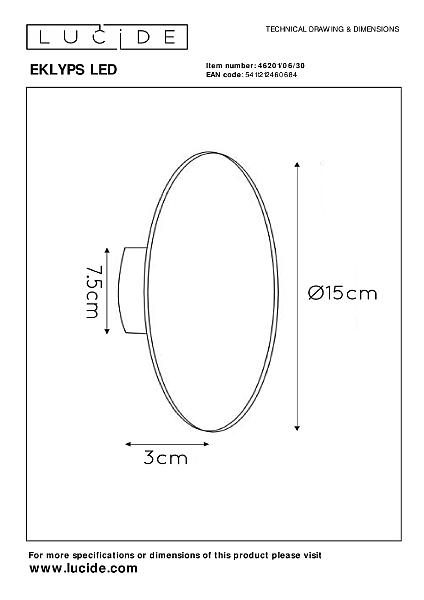 Настенный светильник Eklyps Led 46201/06/30