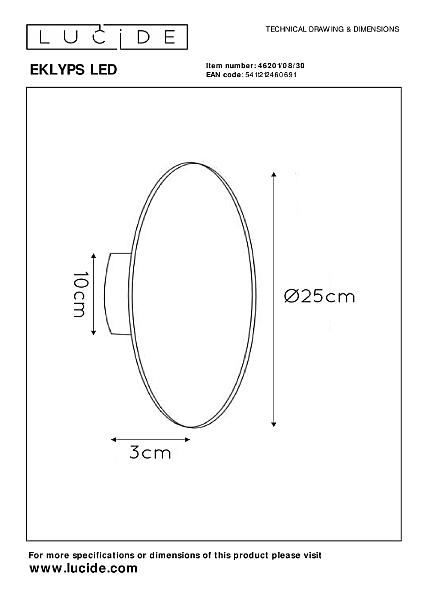 Настенный светильник Eklyps Led 46201/08/30