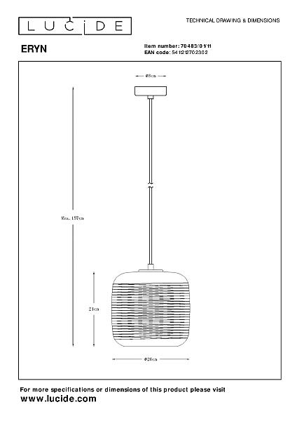 Светильник подвесной Eryn 70483/01/11