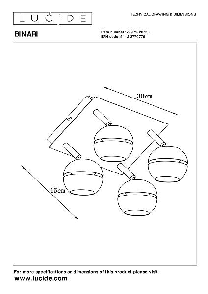 Светильник спот Binari 77975/20/30