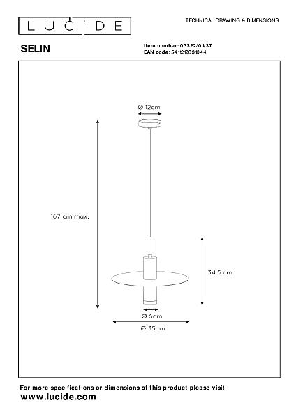 Светильник подвесной Selin 03322/01/37