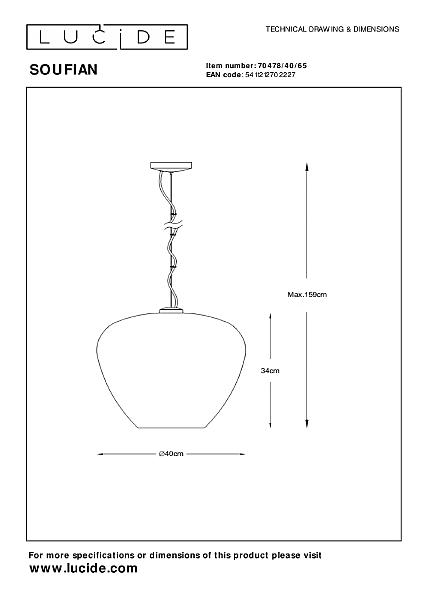 Светильник подвесной Soufian 70478/40/65