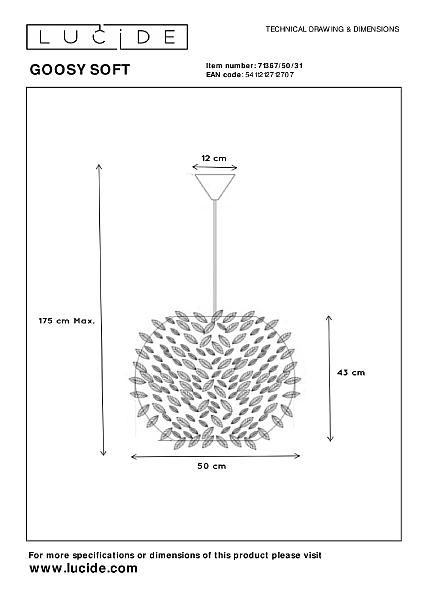 Светильник подвесной Goosy Soft 71367/50/31