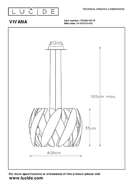 Светильник подвесной Vivana 74400/40/17