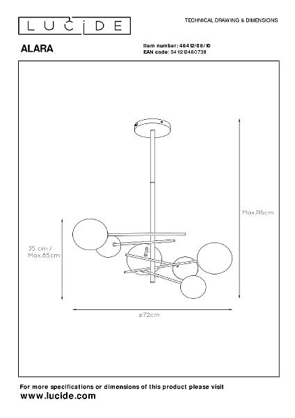 Люстра на штанге Alara 46412/06/10