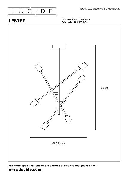 Люстра на штанге Lester 21119/06/30