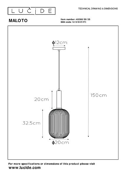 Светильник подвесной Maloto 45386/20/33