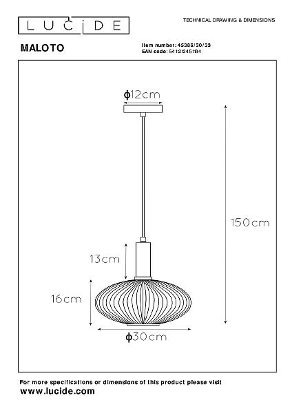 Светильник подвесной Maloto 45386/30/33
