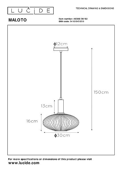 Светильник подвесной Maloto 45386/30/62