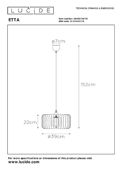 Светильник подвесной Etta 46406/39/76