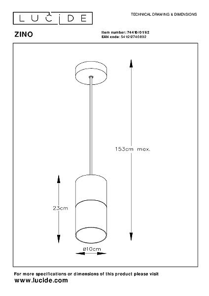Светильник подвесной Zino 74410/01/62